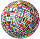 Image of the world with flag