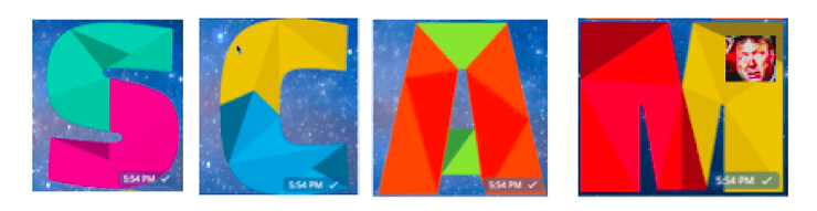 A creative image with the word SCAM.