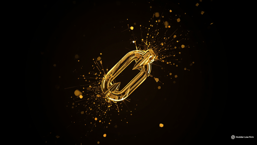 Glowing gold crystal with orbiting tokens representing the legal dispute over whether newly minted staking rewards are taxable income under IRS Revenue Ruling 2023-14