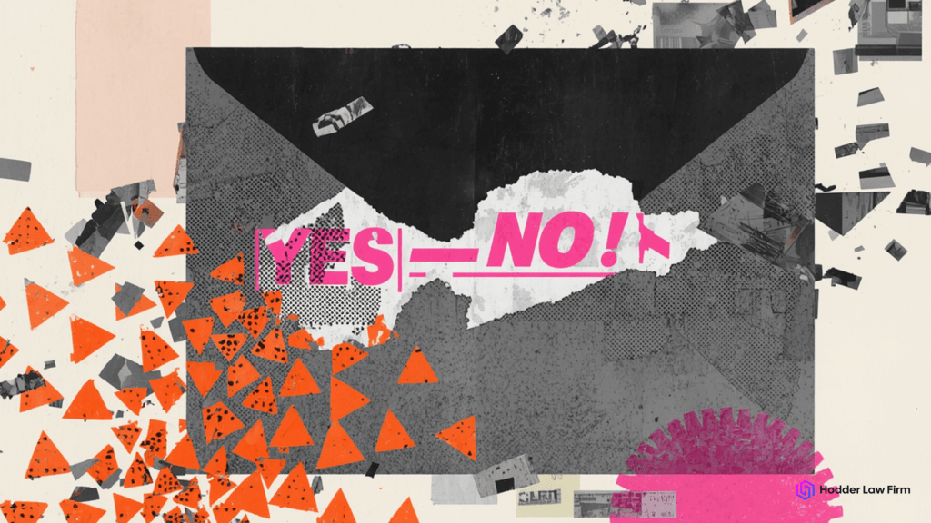 Abstract collage representing YES and NO binary event contracts on Polymarket in the Van Dyke insider trading indictment