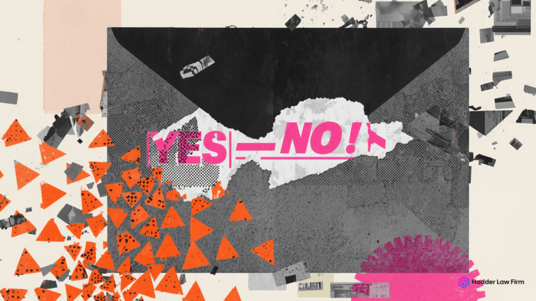 Abstract collage representing YES and NO binary event contracts on Polymarket in the Van Dyke insider trading indictment
