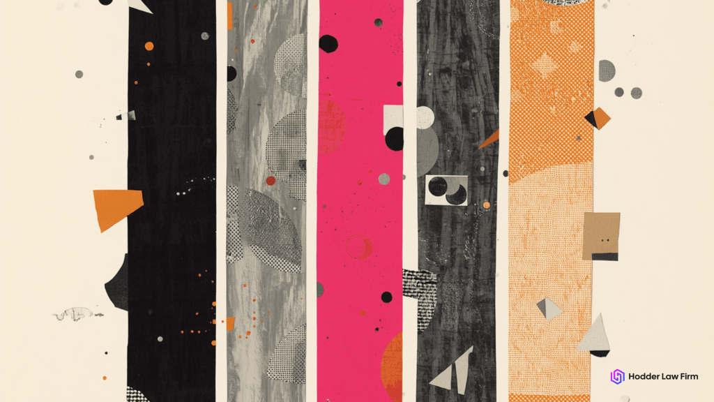 Abstract collage representing the five federal counts in the Van Dyke Polymarket insider trading indictment